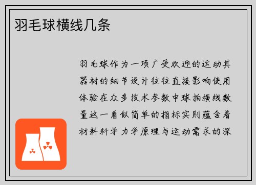 羽毛球横线几条